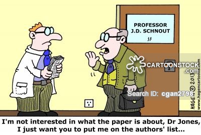 'I'm not interested in what the paper is about, Dr Jones, I just want you to put me on the authors' list...'